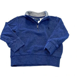 Polo Ralph Lauren Sweater Boys Large Blue 1/4 Zip Long Sleeve Cotton Pullover